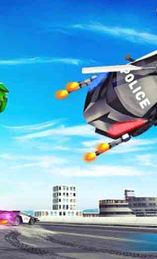 hélicoptère police volant voiture faire jeux robot 2