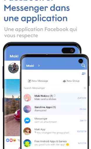 Maki: Facebook et Messenger dans 1 application 1