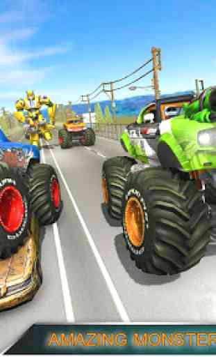 Monster Truck Racing Games: Jeux Transform Robot 2