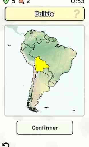 Pays d'Amérique du Sud - Quiz 1