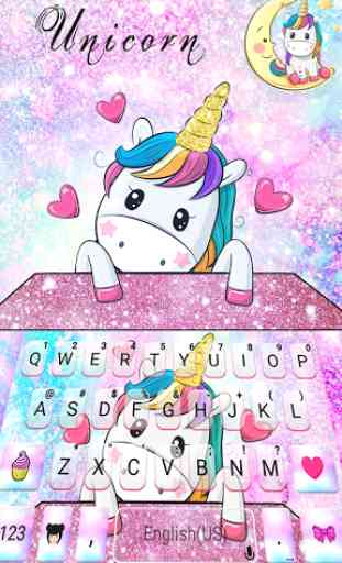 Thème de clavier Cute Cartoon Unicorn 2