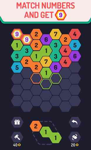 UP 9 Puzzle hexa ! Faites 9 en mixant les nombres 1