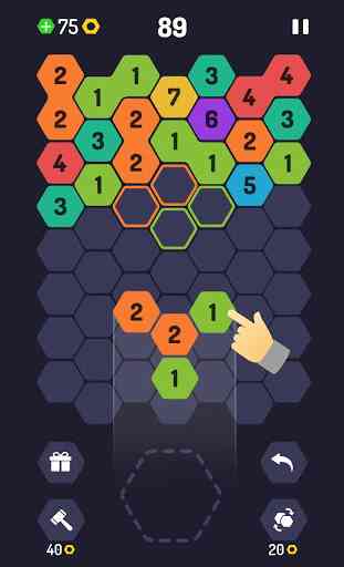 UP 9 Puzzle hexa ! Faites 9 en mixant les nombres 2