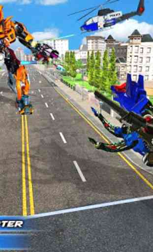 Wolf Robot Transform Helicopter Police Games 4