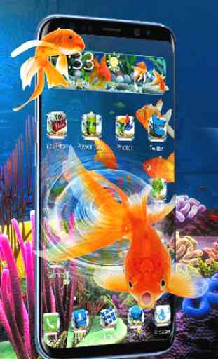 3D Gold fish aquarium theme 2