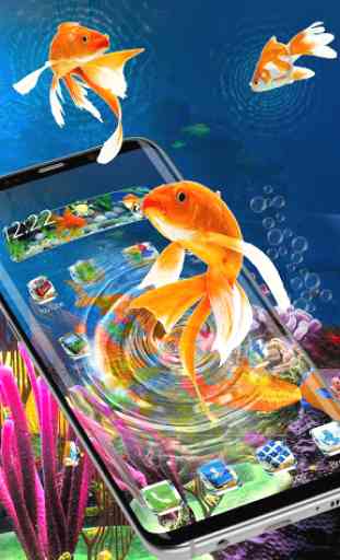 3D Gold fish aquarium theme 3