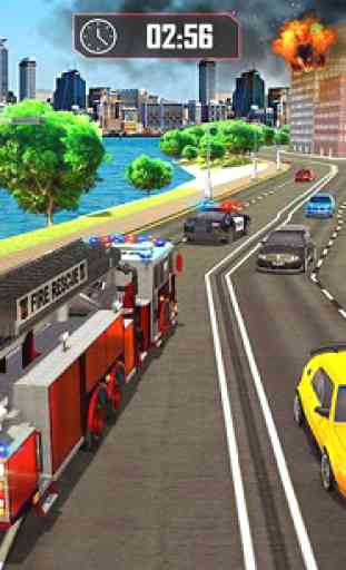 Conduire Camion pompier 911 pompiers Jeux moteur 1