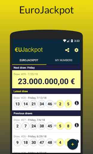 EuroJackpot - Les Résultats et Gains: euJackpot 1