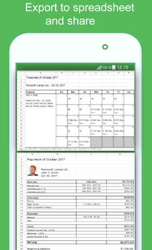 Green Timesheet - shift work log and payroll app 3