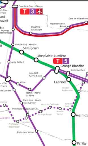Lyon Metro & Tram Map 3