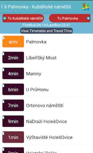 Praha bus/tram/train timetable 3