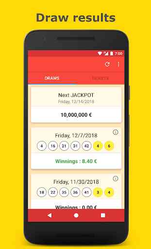 Results for Eurojackpot lottery 1