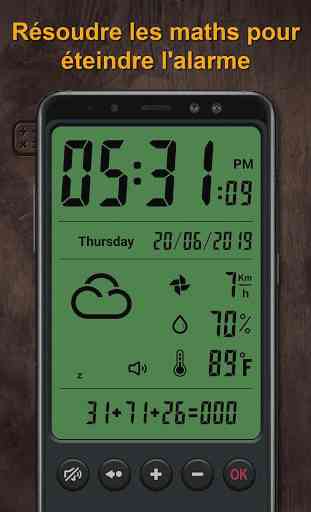 Réveil et météo, chronomètre 3