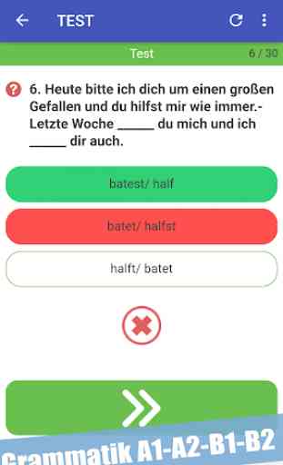 Test zur Deutsch Grammatik A1-A2-B1-B2 3