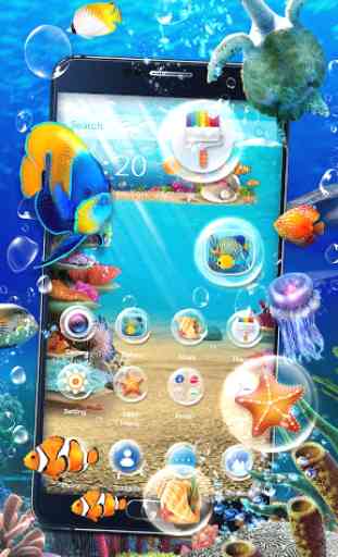 Thème dynamique de poissons d'aquarium 3D 3
