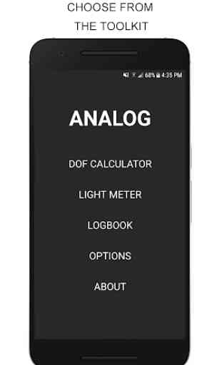 ANALOG - Film Logbook, Light Meter, Depth of Field 1