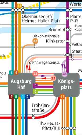 Augsburg Tram & Bus Map 1