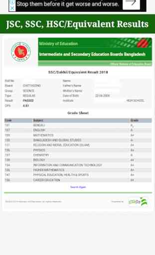 BD All Educational Board Results- JSC SSC HSC 2019 2