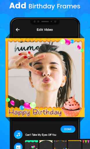 Birthday video maker with song and name 4