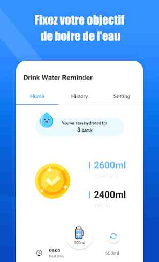 Buvez de l'eau Rappel et Tracker GRATUIT 2