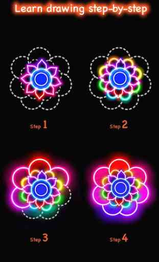 Learn To Draw Glow Flower 3