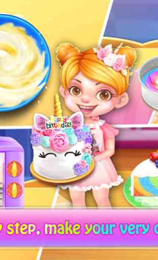 Rainbow Unicorn Cake Maker: Jeux de cuisine 2