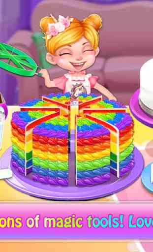 Rainbow Unicorn Cake Maker: Jeux de cuisine 4
