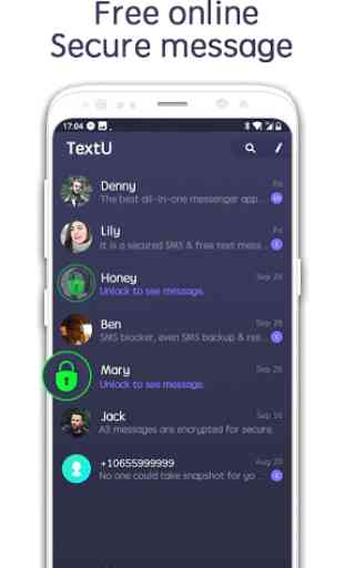 TextU - Private SMS Messenger, Call app 4