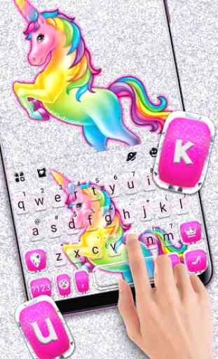 Thème de clavier Color Rainbow Unicorn 1