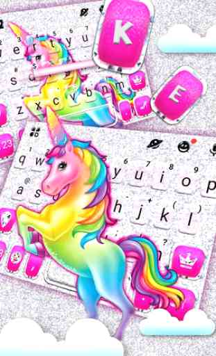 Thème de clavier Color Rainbow Unicorn 2