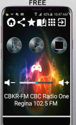 CBKR-FM CBC Radio One Regina 102.5 FM CA App Radio 1