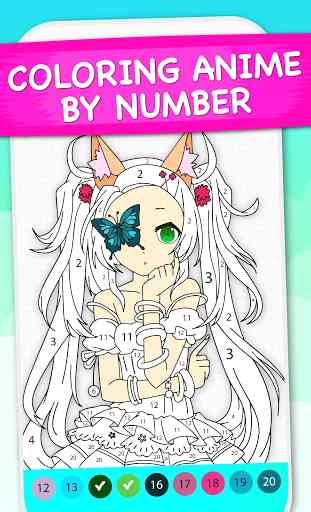 Anime Manga Color by Number - Kawaii Coloring Book 1
