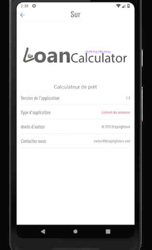 Calculateur de prêt Loan Calculator amortization 3
