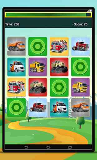 Camions de pompiers et voitures: jeu pour garçons 1