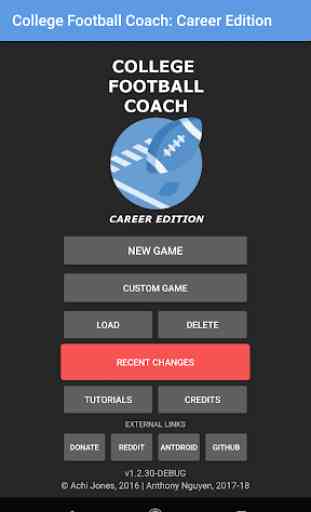 College Football Coach: Career Edition (v1.4) 1