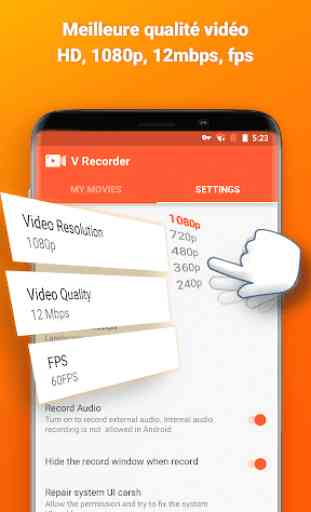 Enregistreur d'écran, vidéo - V Recorder Lite 3