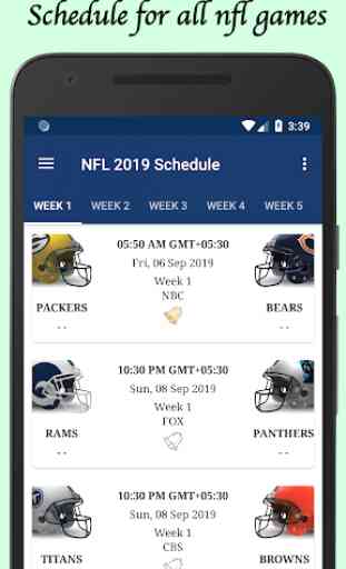 Football Schedule, Live Scores & Stats for NFL 2