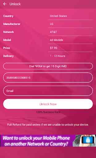 Free Unlock Network Code for LG SIM 3