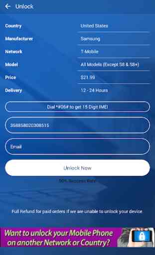 Free Unlock Network Code for Samsung SIM 1