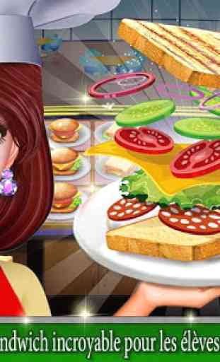Haute fille café école: hamburger jeu de cuisine 1