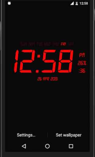 Horloge numérique Live Wallpaper 3