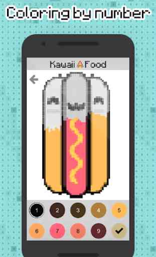 Kawaii Food pixel art - Couleur par numéro food 2