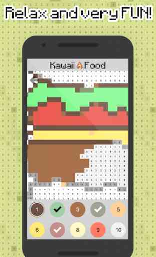 Kawaii Food pixel art - Couleur par numéro food 3