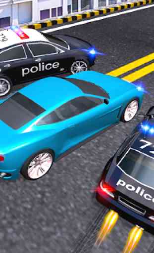 Police Chasse Dans Autoroute Circulation Simulateu 2