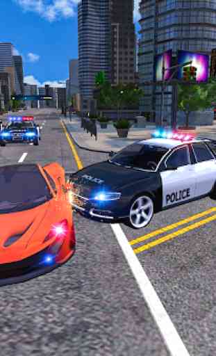 Police Chasse Dans Autoroute Circulation Simulateu 3