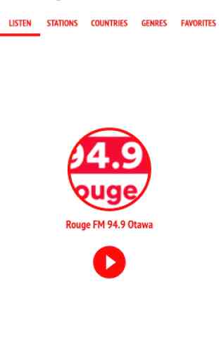 94.9 Rouge FM Otawa 94 Radio 1