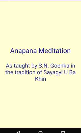 Anapana Meditation 1