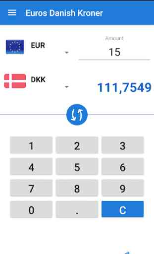 Convertisseur Euro Couronne danoise / EUR en DKK 2