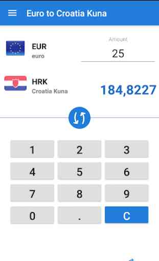 Convertisseur Euro en Kuna croate / EUR en HRK 3