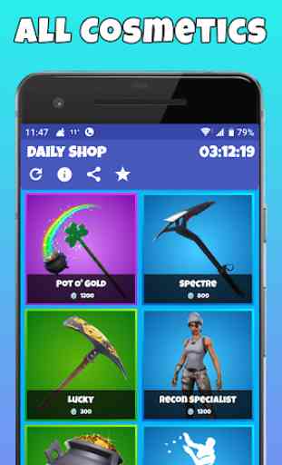 Daily item shop rotation for Battle Royale 2